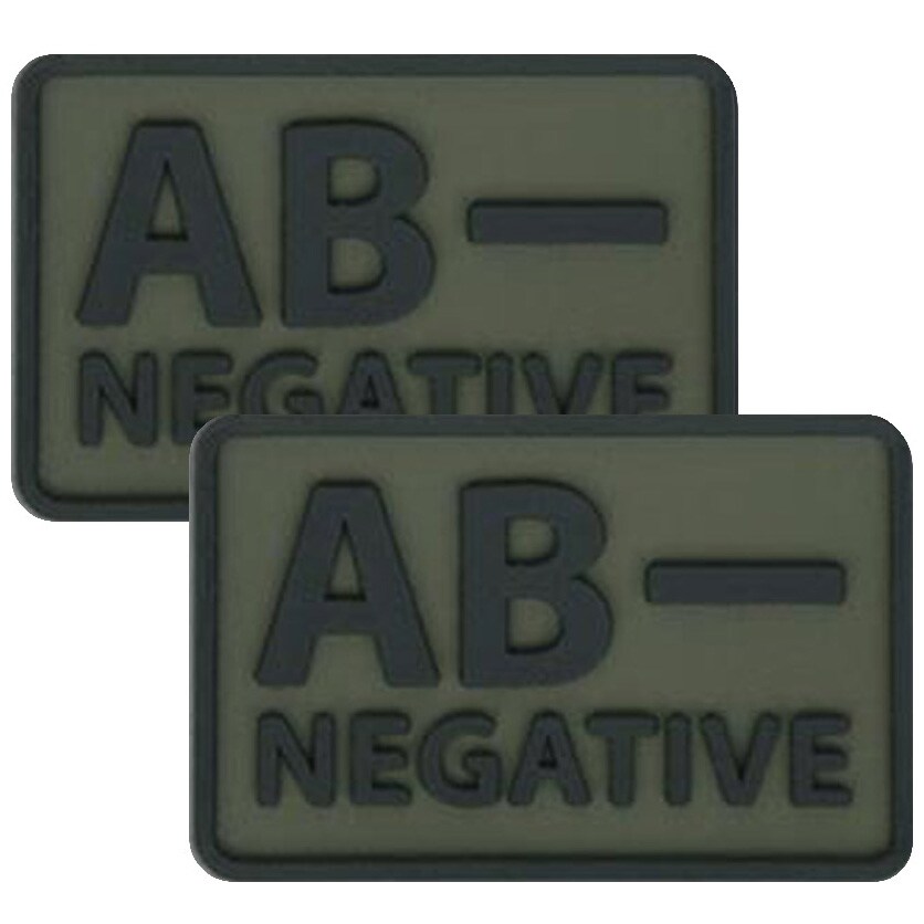 Емблема PVC Helikon група крові AB/Rh- "Olive Green" - 2 шт.