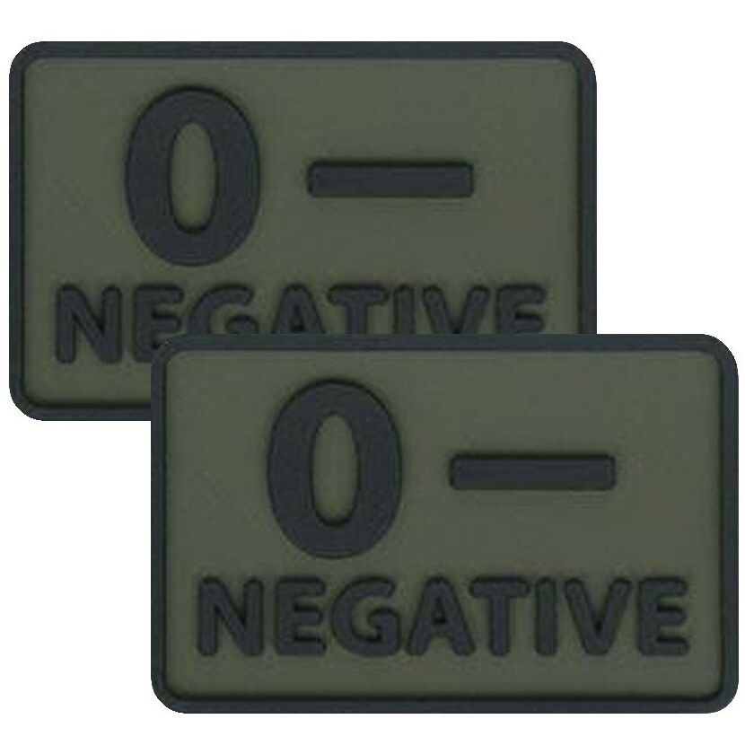 Емблема PVC Helikon група крові 0/Rh- "Olive Green" - 2 шт.
