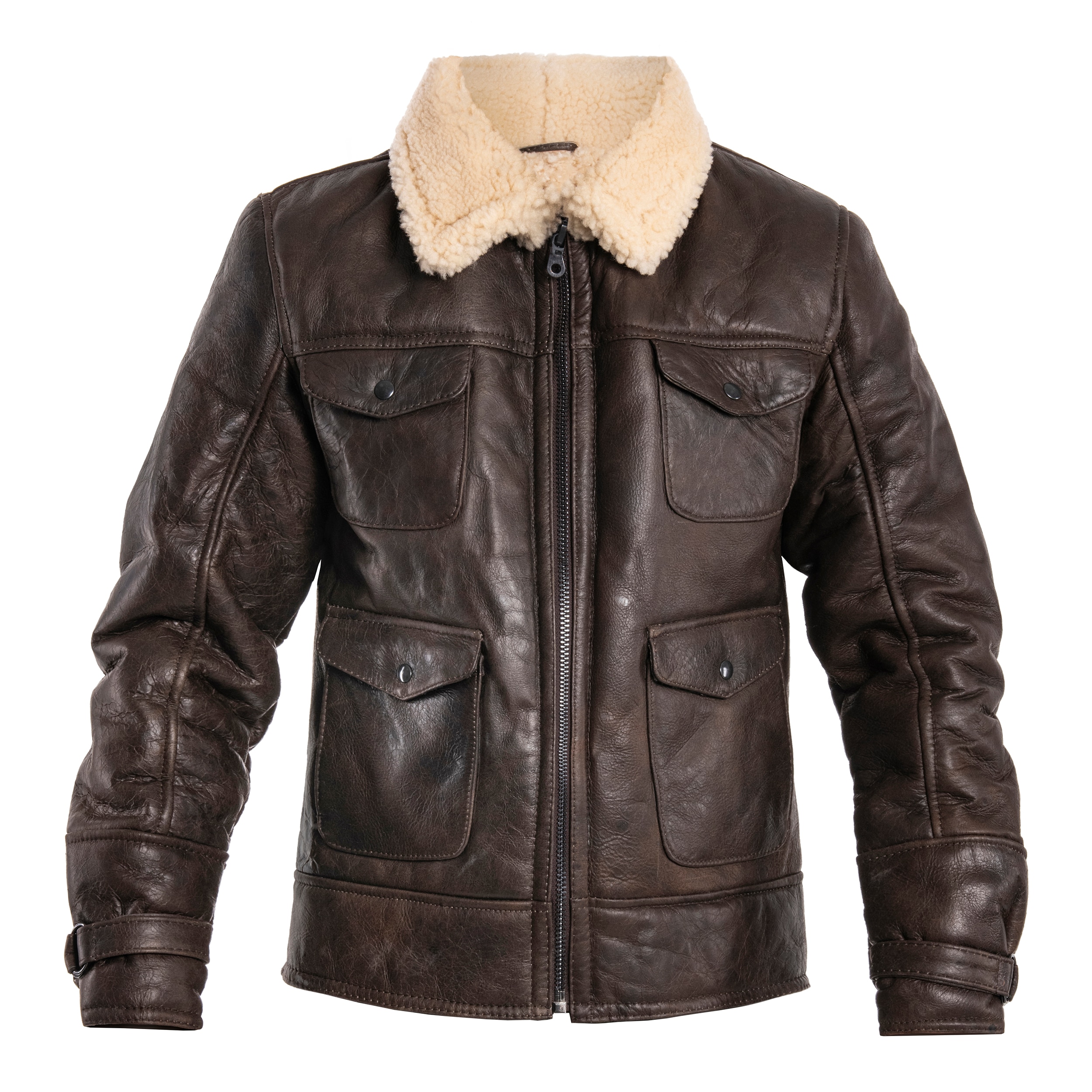 Шкіряна куртка Mil-Tec US Navy A4 Sheepskin - Brown