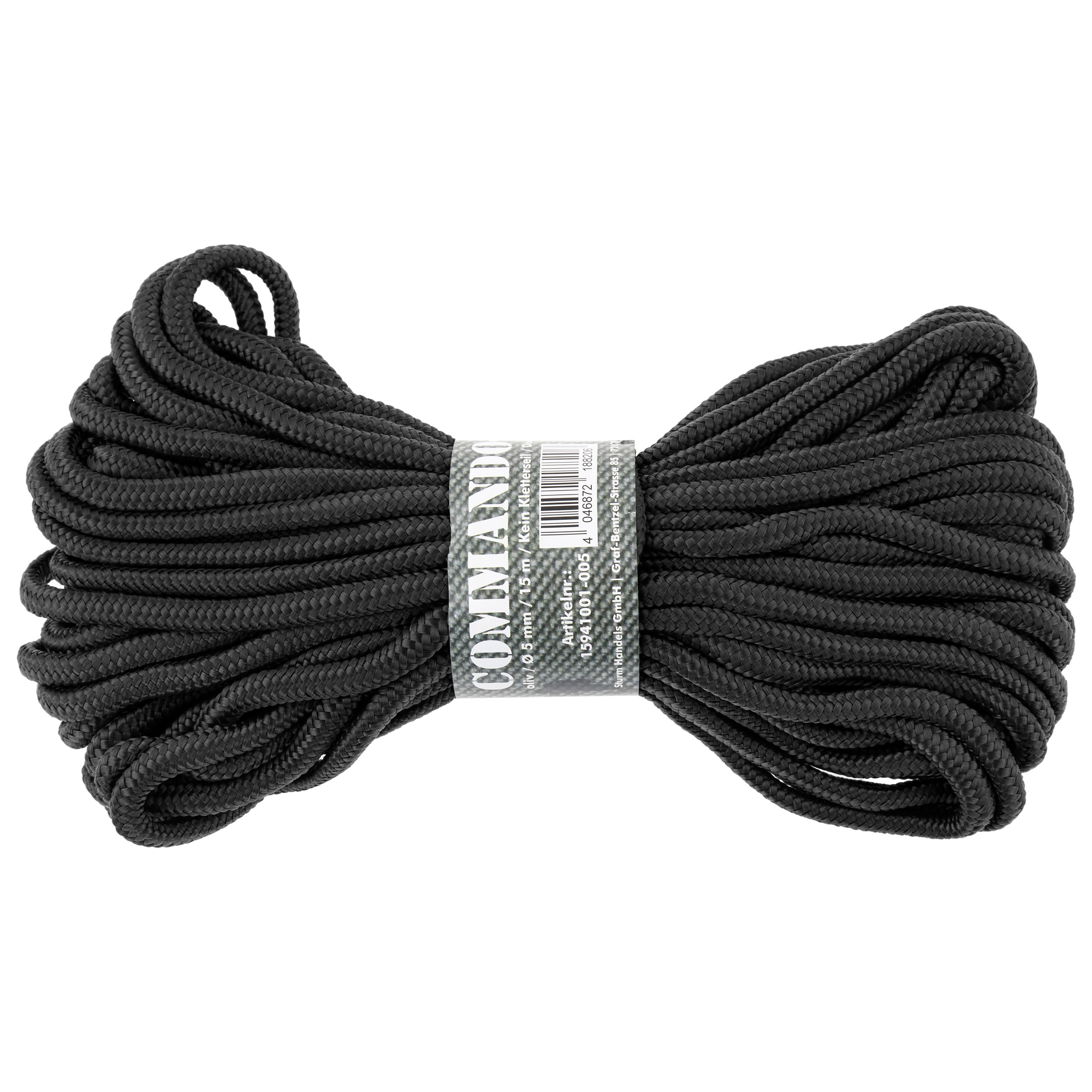 Мотузка Mil-Tec Commando 5 мм x 15 м - Black