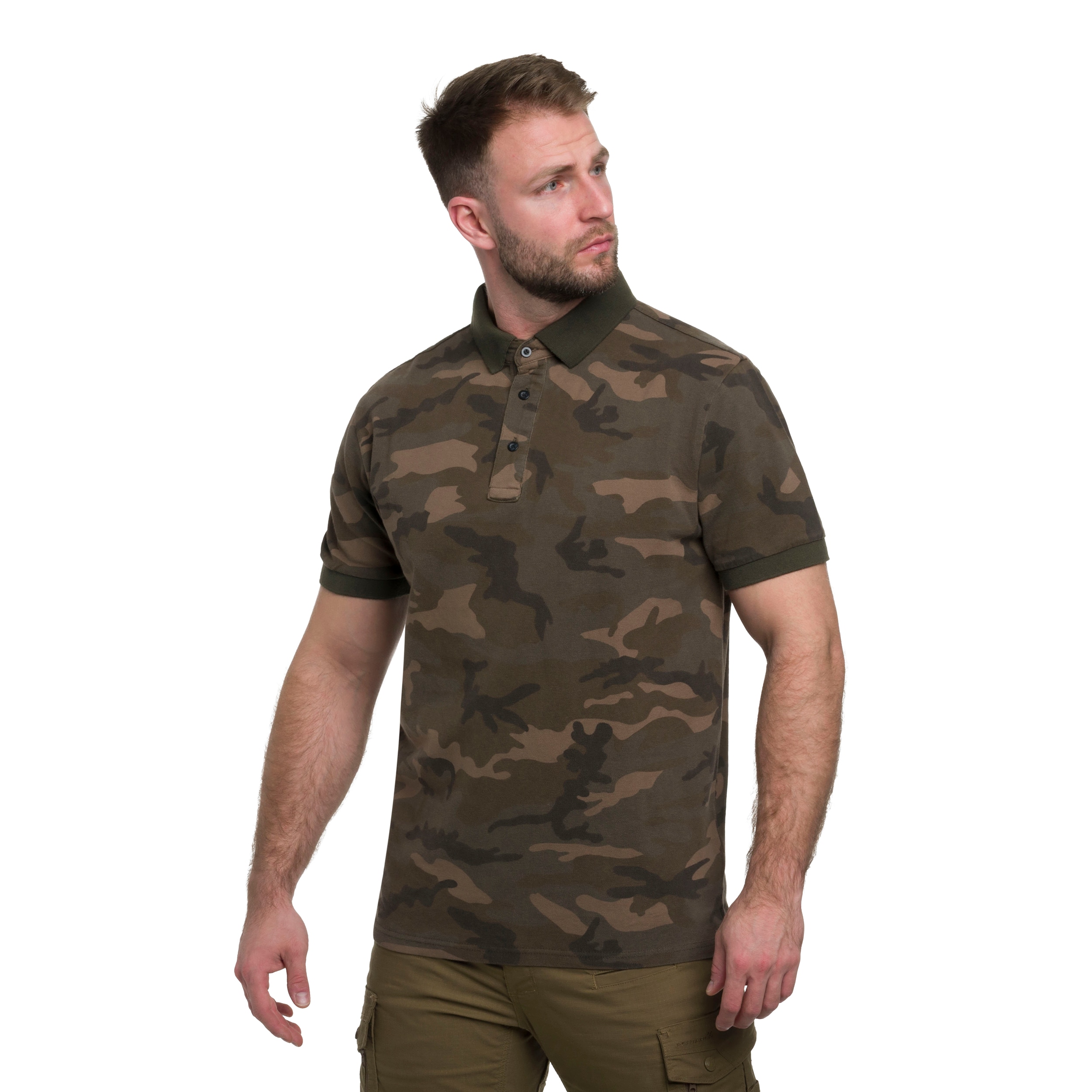 Футболка поло Mil-Tec "Prewash" - Woodland