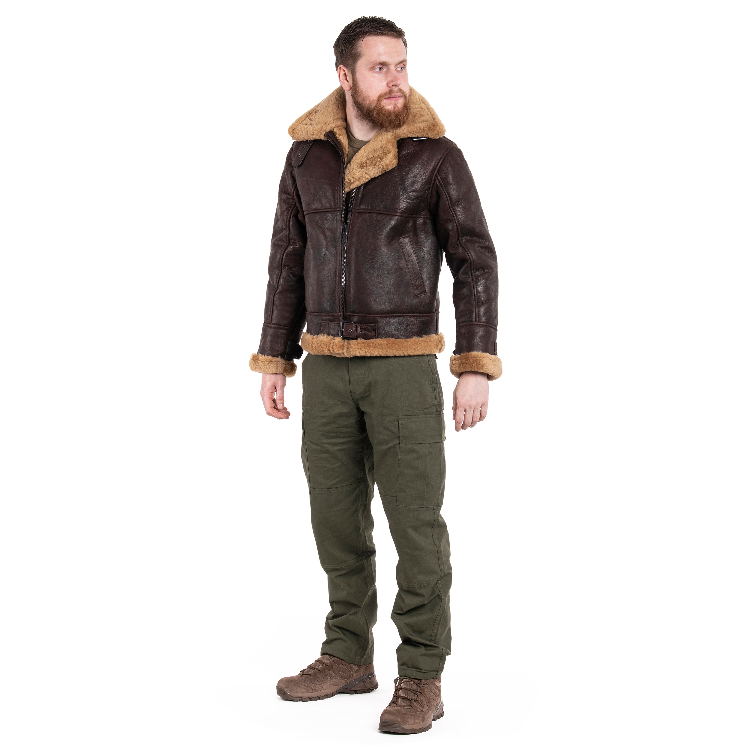 Шкіряна куртка Mil-Tec US B46 Sheepskin - Brown
