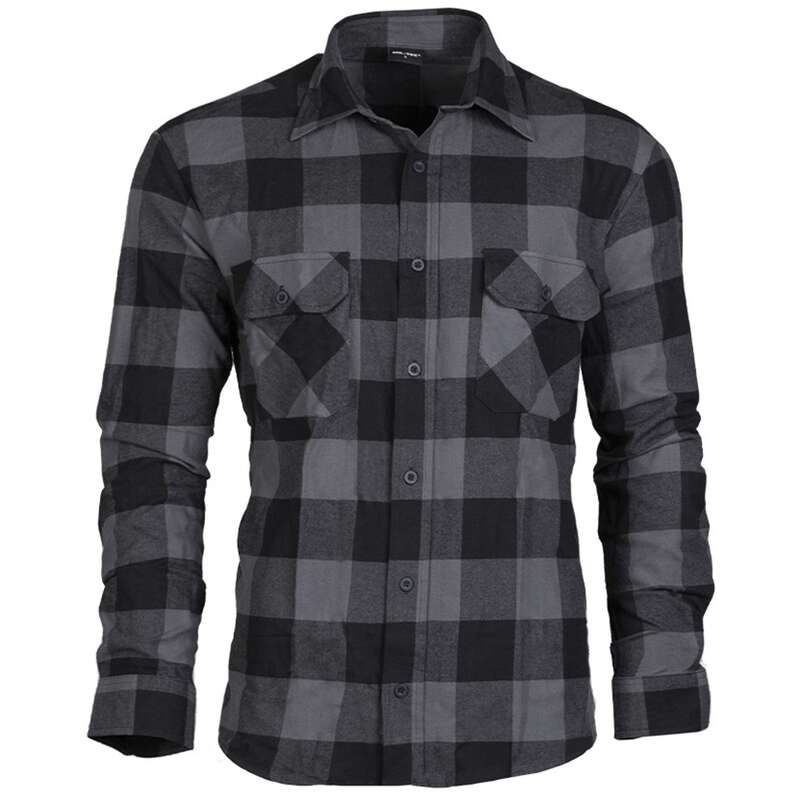 Сорочка Mil-Tec Flannel Shirt Light Longsleeve - Black/Gray