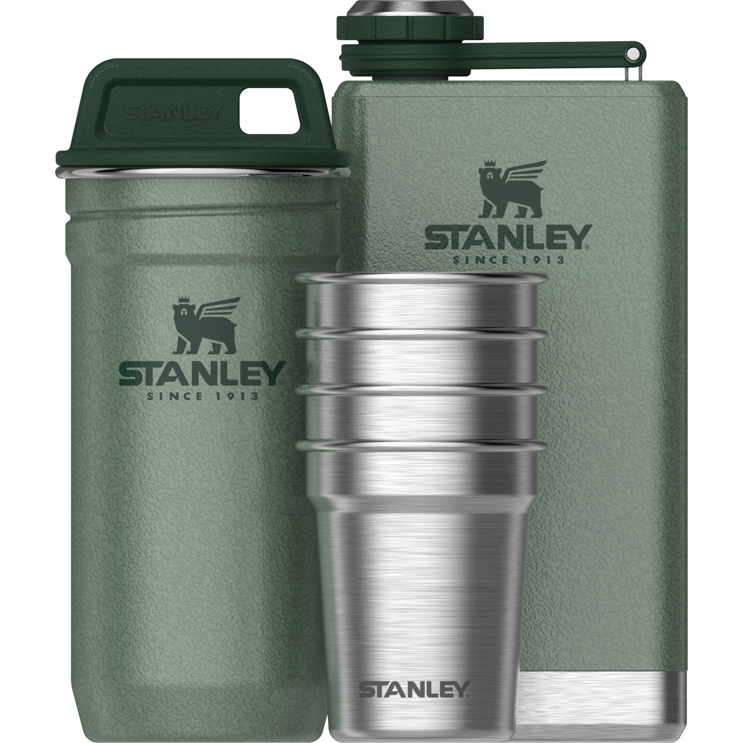 Фляга Stanley Hip Flask з стаканами ADVENTURE - Hammertone Green