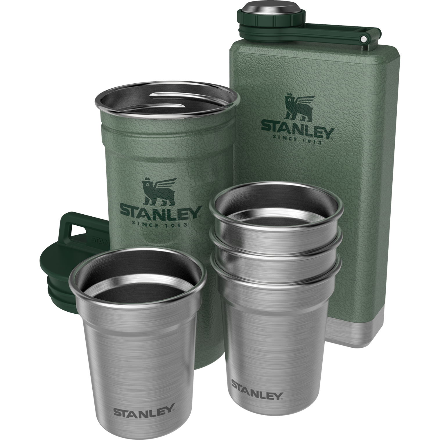 Фляга Stanley Hip Flask з стаканами ADVENTURE - Hammertone Green