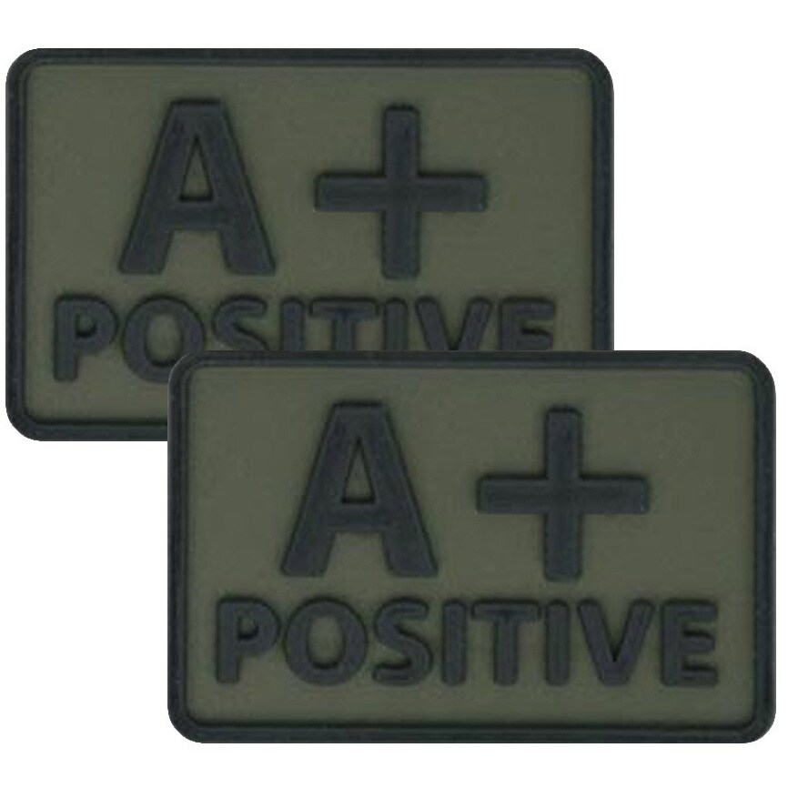 Емблема PVC Helikon група крові A/Rh+ "Olive Green" - 2 шт.