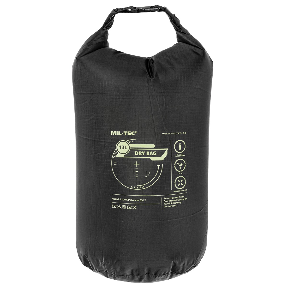 Водонепроникний мішок Mil-Tec Drybag 13 л - Black