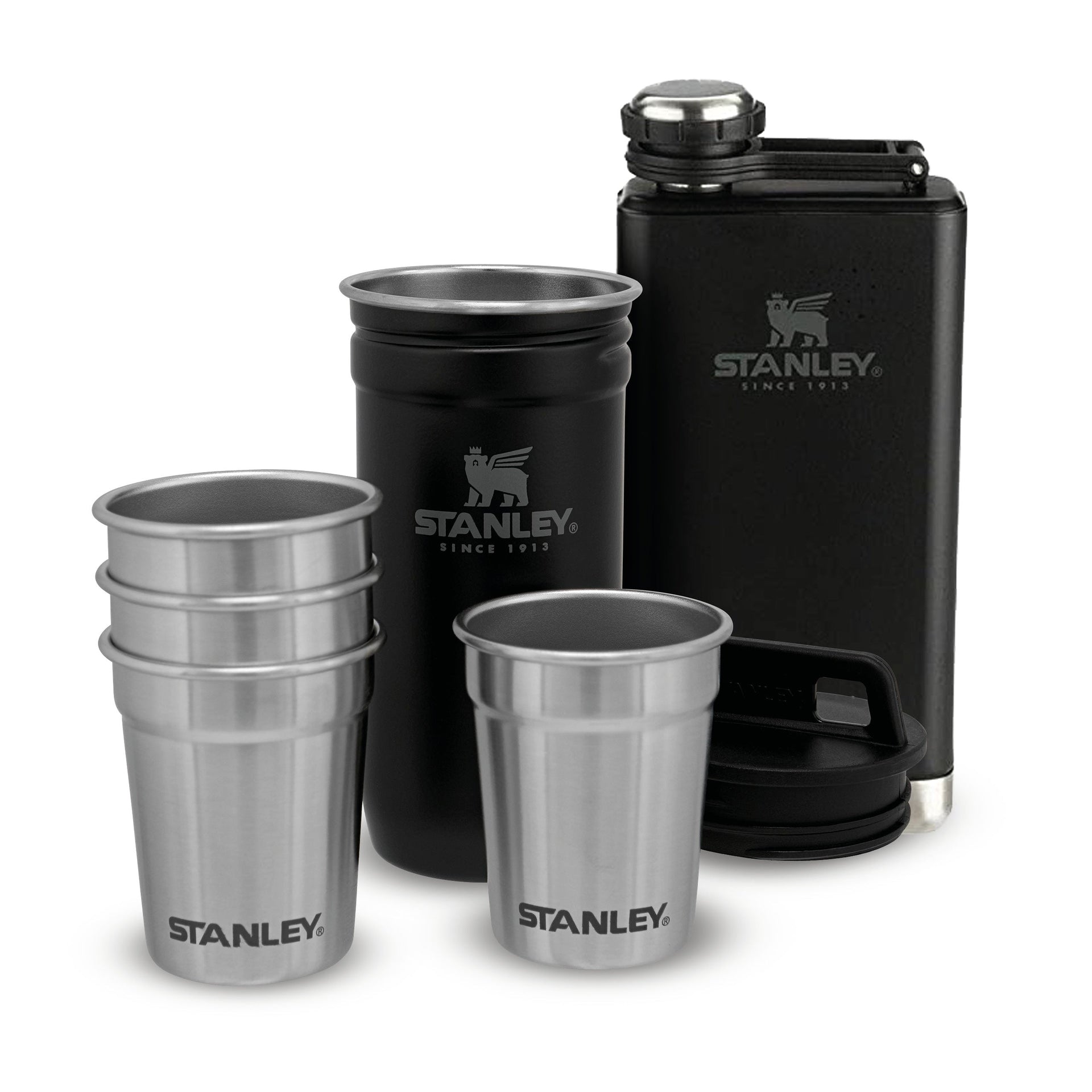 Фляга Stanley Hip Flask з стаканами ADVENTURE - Matte Black