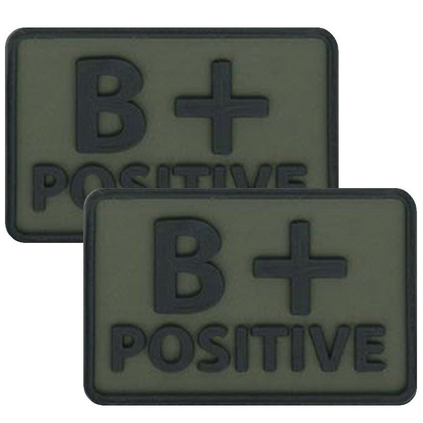 Емблема PVC Helikon група крові B/Rh+ "Olive Green" - 2 шт.