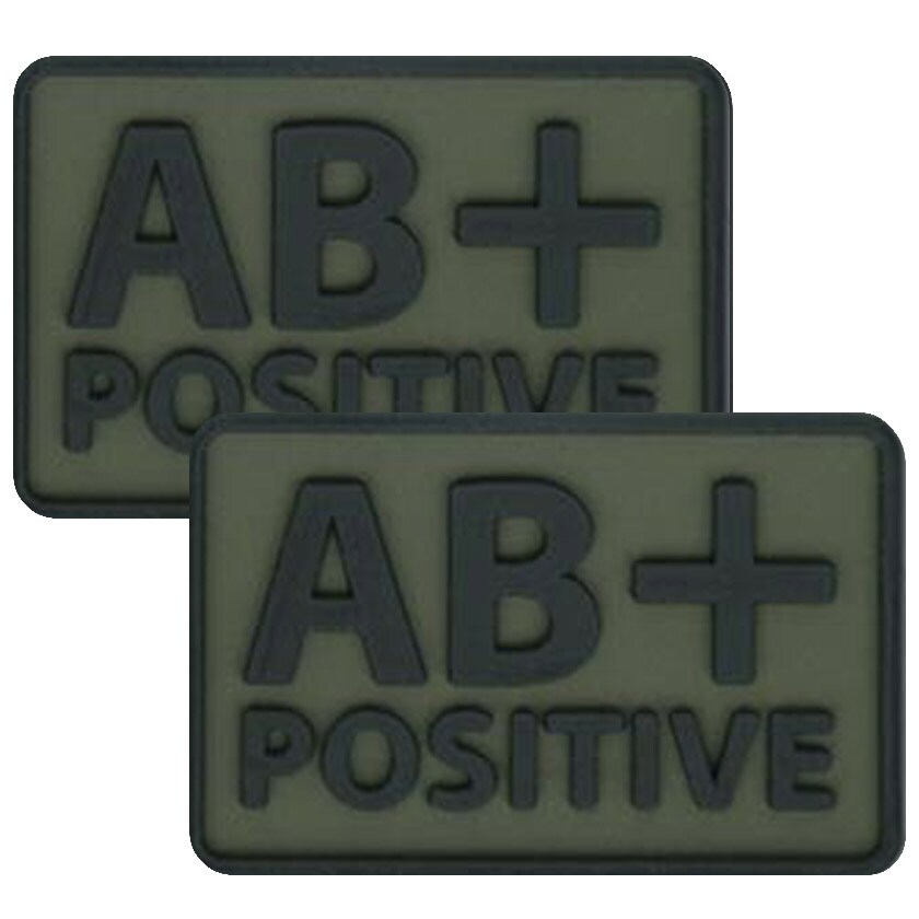 Емблема PVC Helikon група крові AB/Rh+ "Olive Green" - 2 шт.