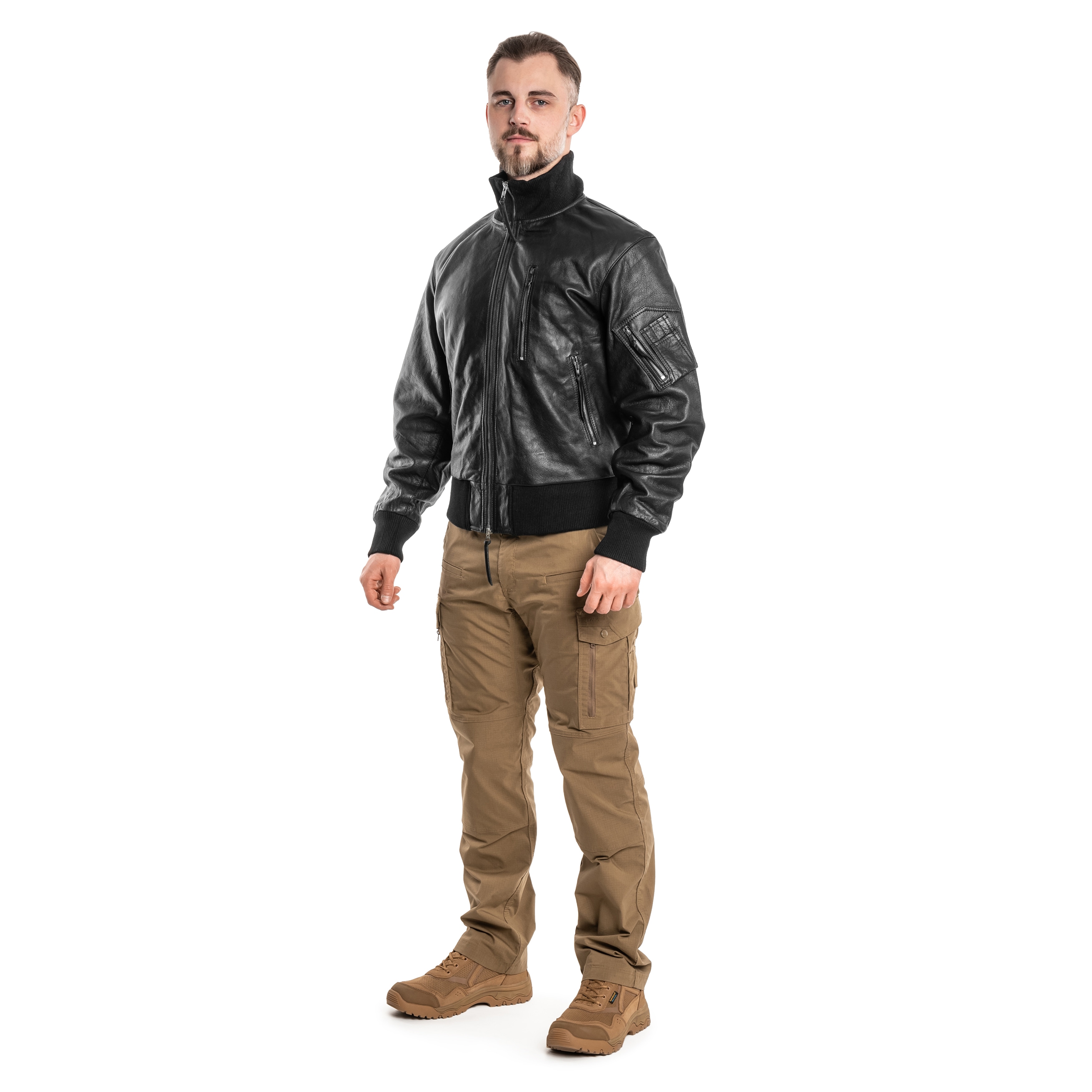 Шкіряна куртка Mil-Tec BW German Leather Flight Jacket - Black