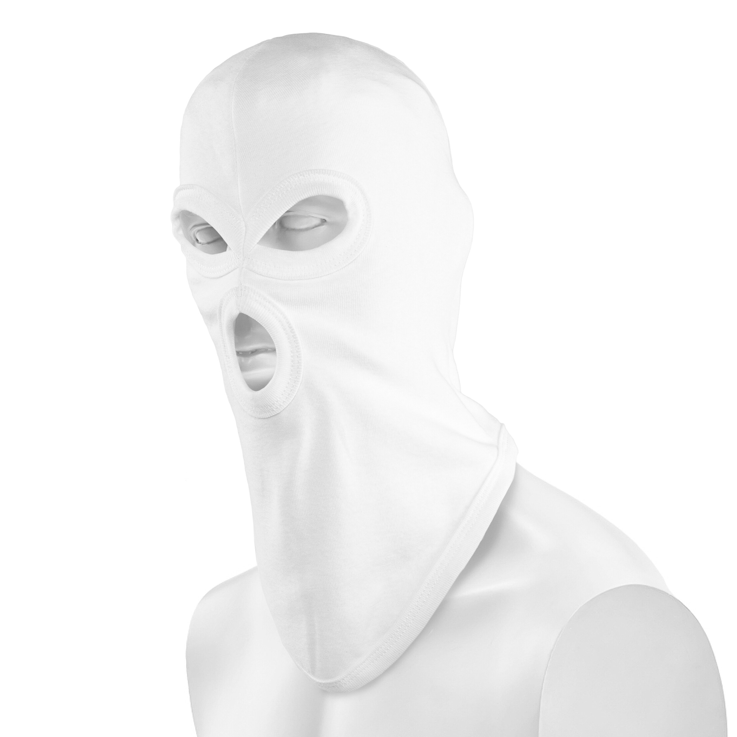 Бавовняна балаклава Mil-Tec з 3 отворами - White