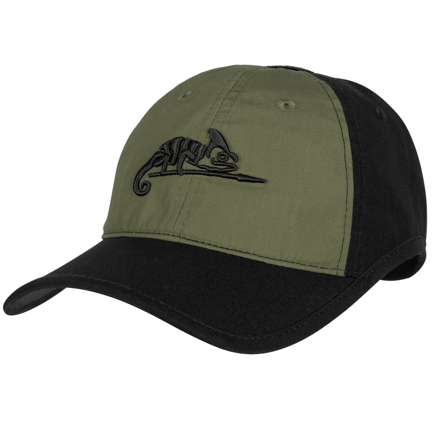 Бейсболка Helikon Logo Cap PolyCotton Rip-Stop - Black/Olive Green