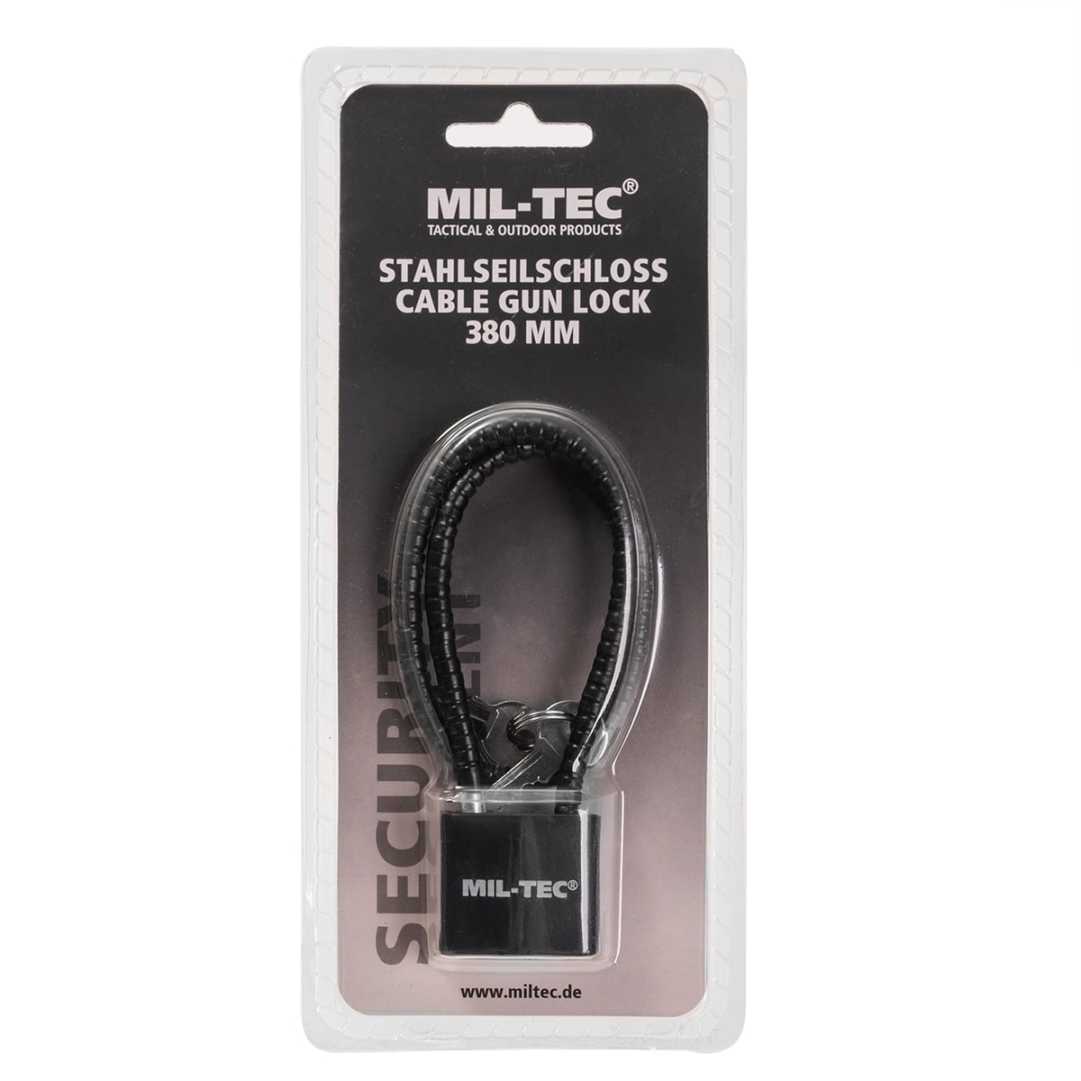 Замок навісний Mil-Tec з мотузкою - Black
