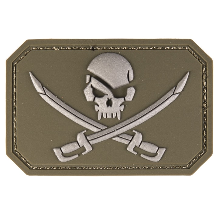 Пластир Mil-Tec 3D Pirate Skull - Olive Green