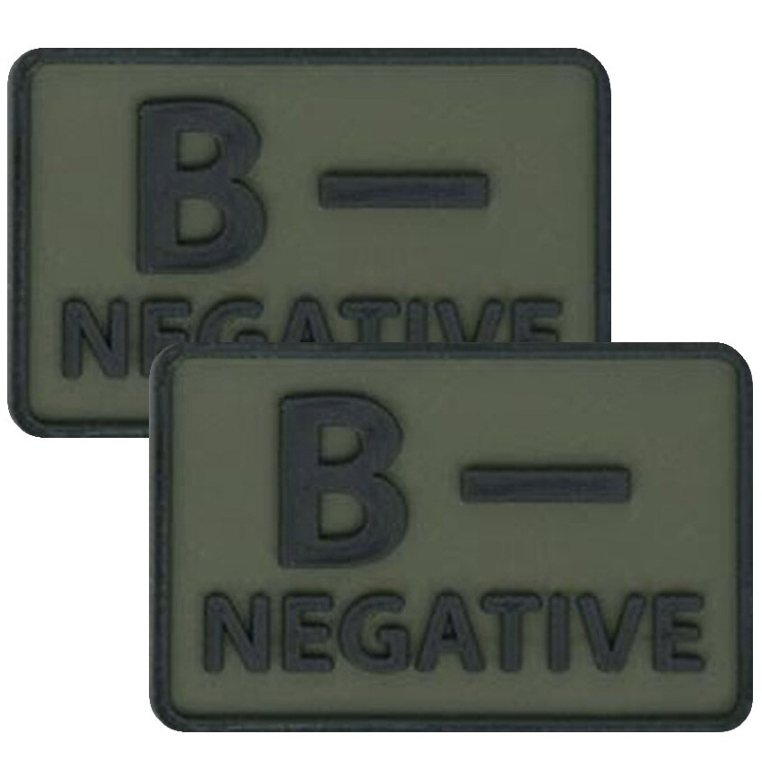 Емблема PVC Helikon група крові B/Rh- "Olive Green" - 2 шт.