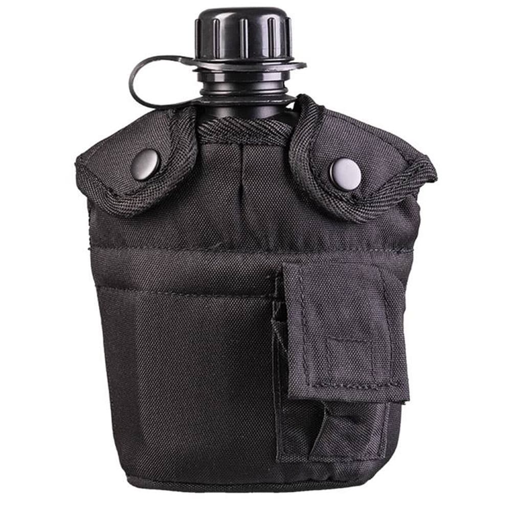 Фляга Mil-Tec US Plastic Canteen з чохлом і чашкою - Black