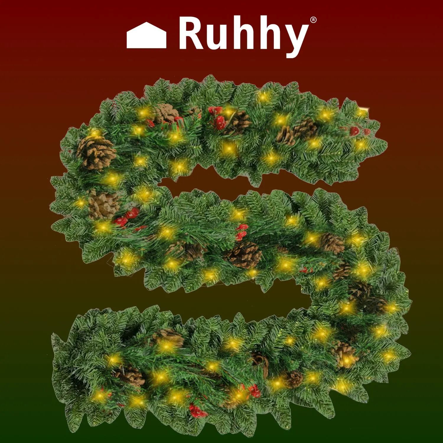 Гірлянда для ялинки 2,7 м HQ з вогниками Ruhhy 22325