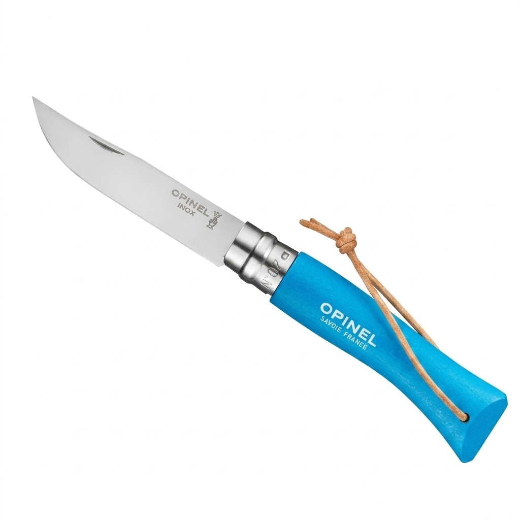 Ніж Opinel Colorama №07 Cyan Blue + ремінець