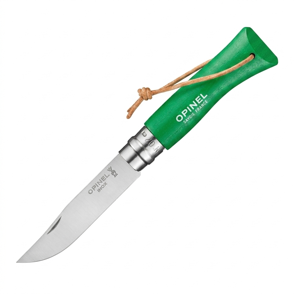 Ніж Opinel Colorama №07 Зелений + ремінець