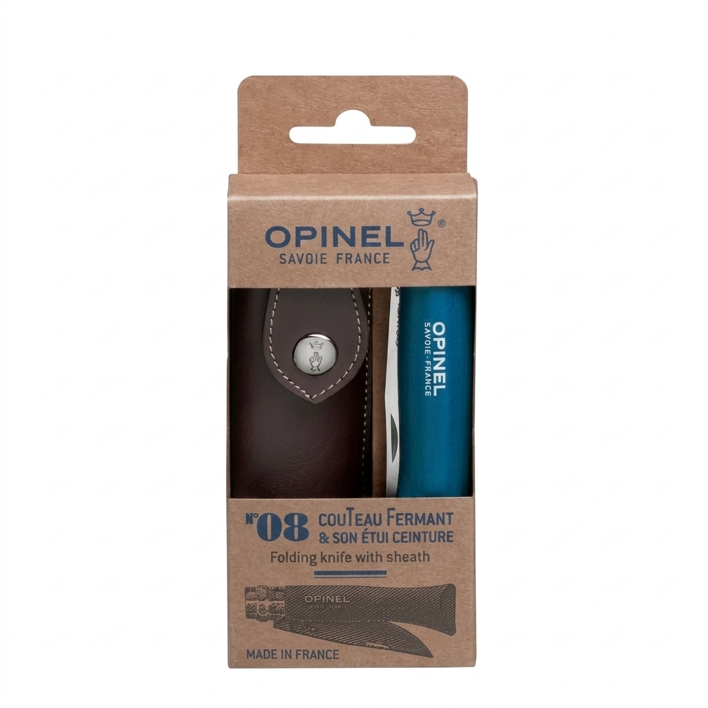 Ніж Opinel Colorama №08 Синій + ремінець + чохол