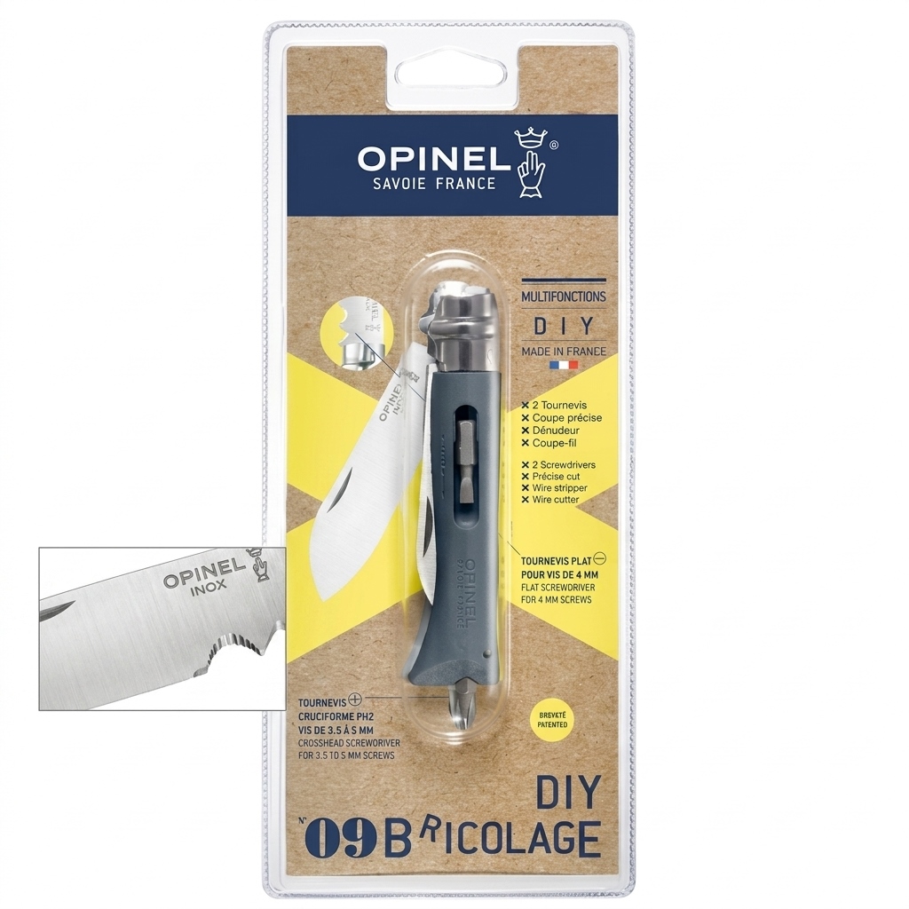 Ніж Opinel DIY №09 Сірий у блістері