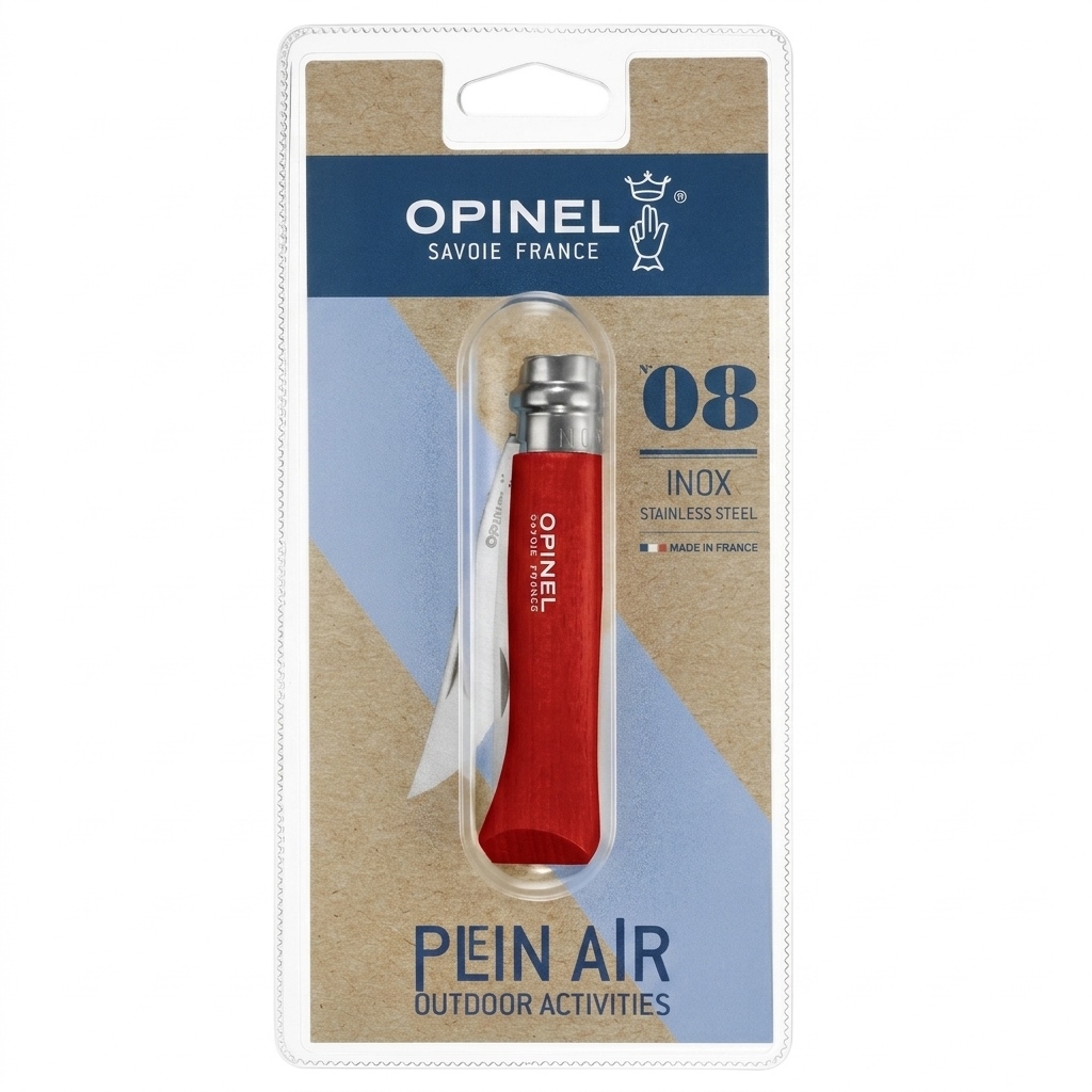 Ніж Opinel Inox Origins Червоний у блістері №08